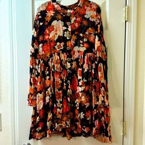 Free People Print Boho Mini Dress Size M  Like New
